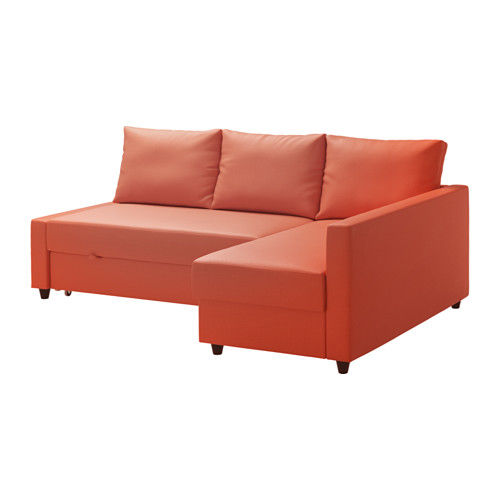 FRIHETEN Corner sofabed with storage Skiftebo dark orange IKEA