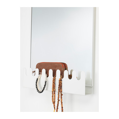 GARNES Overthedoor mirror w hooks/shelf IKEA