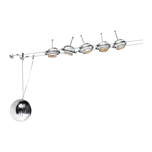 TERMOSFÄR Low-voltage wire system 5 spots IKEA Adjustable spotlight shade and  movable along wire. 