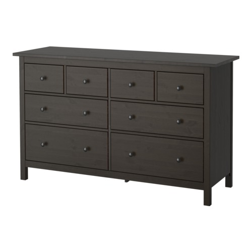 HEMNES Kommode mit 8 Schubladen schwarzbraun IKEA