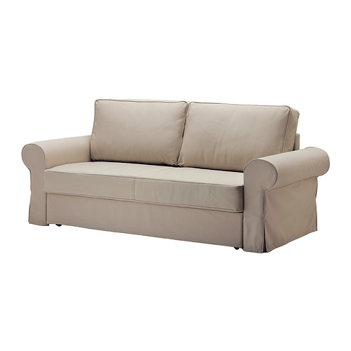 BACKABRO Threeseat sofabed Tygelsjö beige IKEA