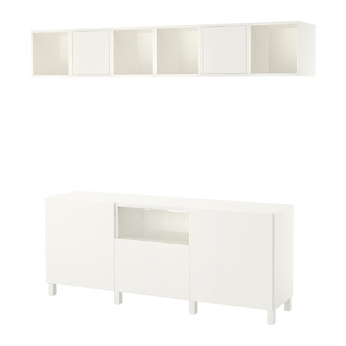 BESTÅ / EKET combination for TV white, drawer runner, push