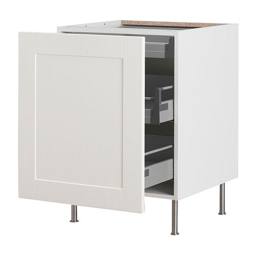 FAKTUM Base with pullout storage Ädel offwhite, 60 cm IKEA