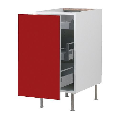 FAKTUM Base with pullout storage Abstrakt red, 60 cm IKEA