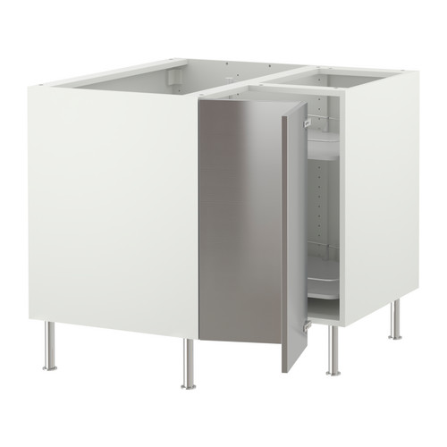 FAKTUM Corner base with carousel lefthand/Rubrik stainless