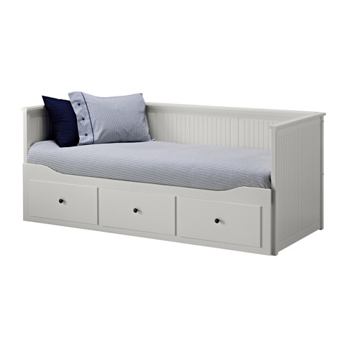 HEMNES Daybed w 3 drawers/2 mattresses grey/Malfors medium firm IKEA