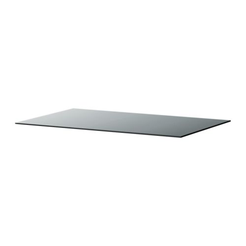 MALM Glass top transparent grey, 80x48 cm IKEA