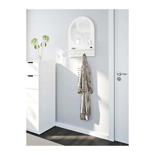 SALTRÖD Mirror with shelf and hooks white IKEA