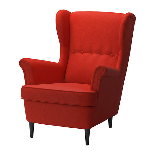 STRANDMON Wing chair Skiftebo orange IKEA