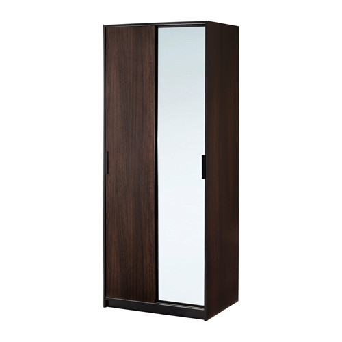 TRYSIL Wardrobe dark brown/mirror glass IKEA