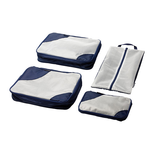 UPPTÄCKA Packing bag, set of 4 dark blue IKEA