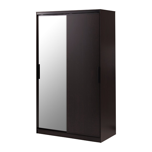 MORVIK Armoirependerie brun noir/miroir IKEA