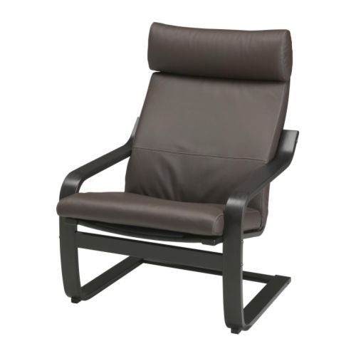 Fauteuil IKEA Similicuir Noir - Hauteur 110cm, Largeur 80cm, état D'occasion