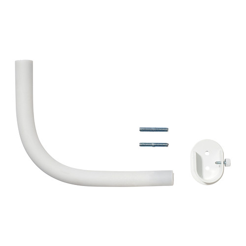 RÄCKA Tringle rideau + raccord d'angle  Réglable, permet de raccorder les tringles dans des angles différents ou de recouvrir une baie vitrée. 