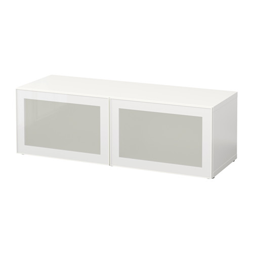 BESTÅ Shelf unit with glass doors white/Glassvik white/frosted glass IKEA