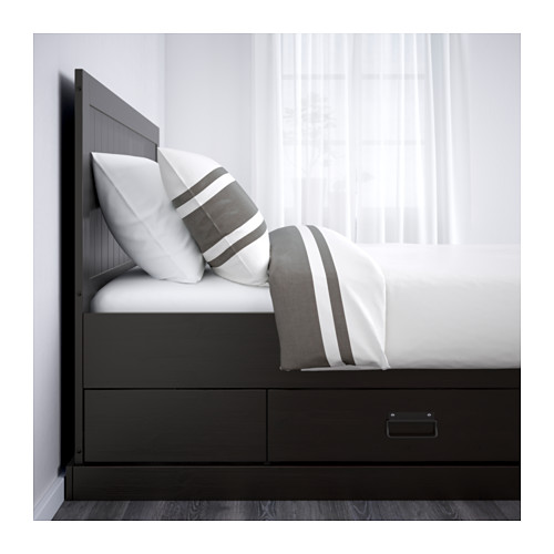 FJELL Bed frame with storage Queen, IKEA