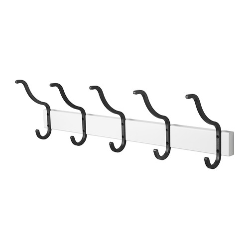 HJÄLMAREN Towel rack with 5 hooks white IKEA