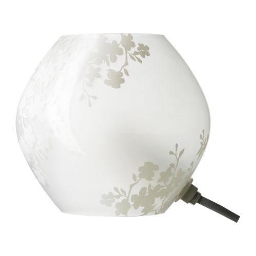 KNUBBIG Table lamp, cherry-blossoms, frosted glass white Height: 4 "  Height: 11 cm  