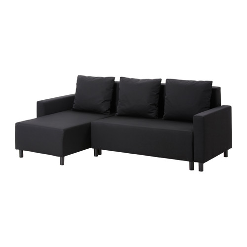 LUGNVIK Sofa bed with chaise Granån black IKEA