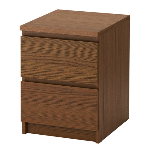 MALM 2drawer chest brown stained ash veneer IKEA