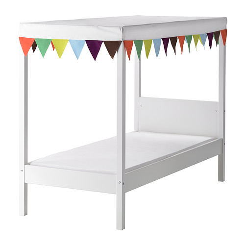 ÖVRE Bed with slatted base and canopy IKEA