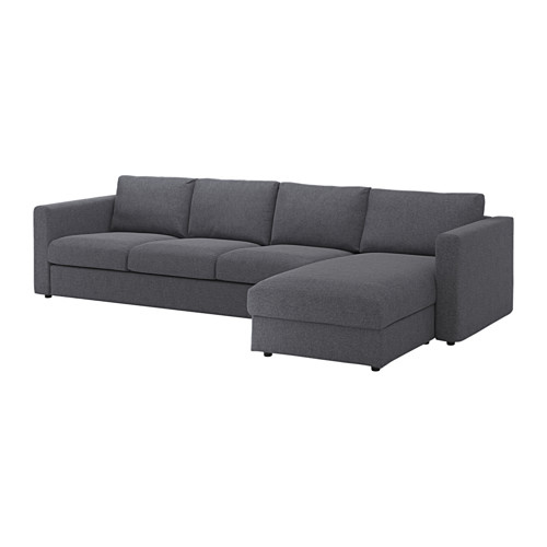 VIMLE Sectional, 4seat with chaise/Gunnared medium gray IKEA