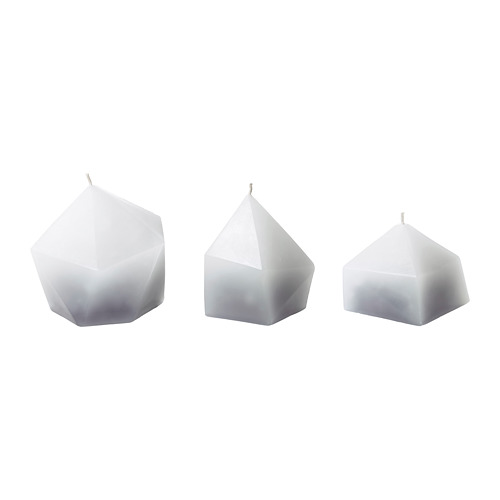 VINTER 2017 Unscented block candle, set of 3 IKEA