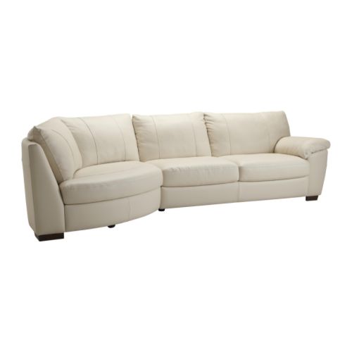 VRETA Corner sofa with arm right &nbsp; Soft, hardwearing and easy care leather is practical for families with children. 