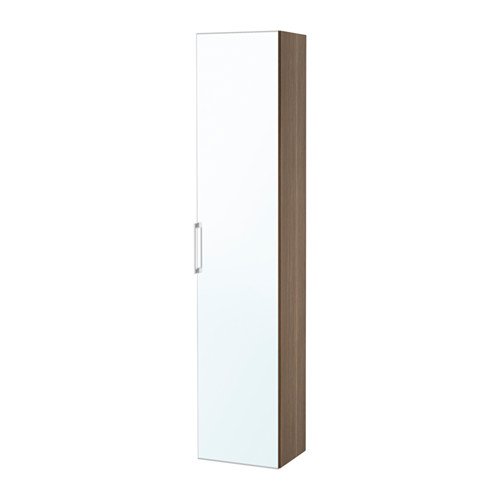 Armoire haute à porte miroir effet noyer IKEA