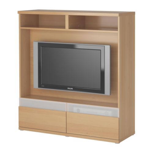 BESTÅ BOÅS TV-Möbel  Schublade teilweise aus gehärtetem Glas; Fernbedienungen funktionieren durch das Glas. 