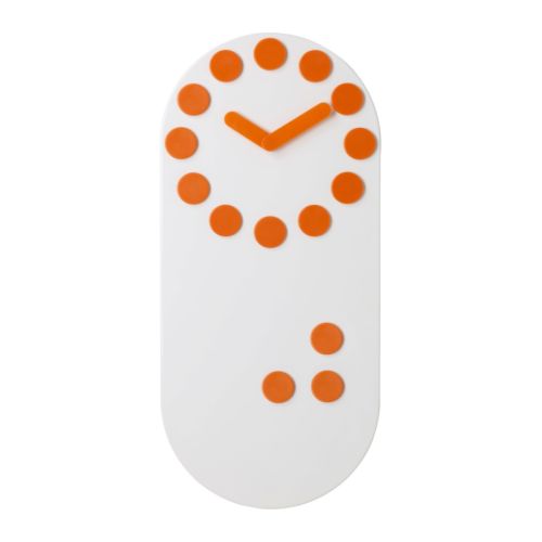 BITIG Uhr mit Notiztafel orange, weiß Breite: 31 cm Tiefe: 2 cm Höhe: 68 cm  