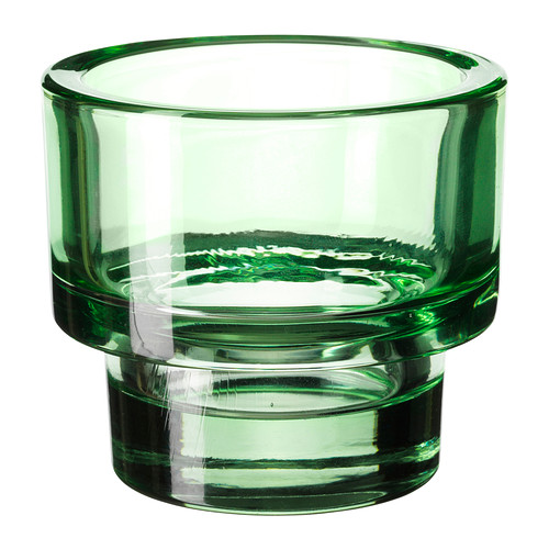 GLANSIG Teelichthalter  Doppelfunktion: Teelichter und Maxiteelichter passen hinein.  Stapelbar, spart Platz in der Aufbewahrung. 