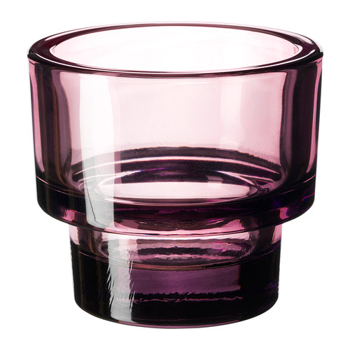 GLANSIG Teelichthalter  Doppelfunktion: Teelichter und Maxiteelichter passen hinein.  Stapelbar, spart Platz in der Aufbewahrung. 