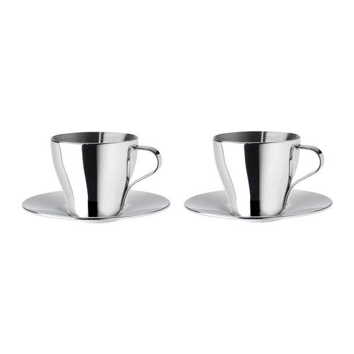 KALASET Espressotasse mit Untertasse  Doppelwandige Tasse; der Espresso bleibt heiß und die Außenseite der Tasse kühl. 