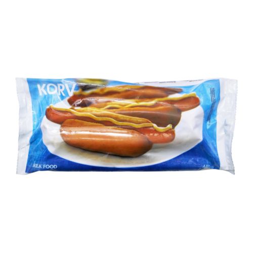 KORV Wurst, gefr. Ein langes, dünnes Wiener Würstchen. Erwärmen ...