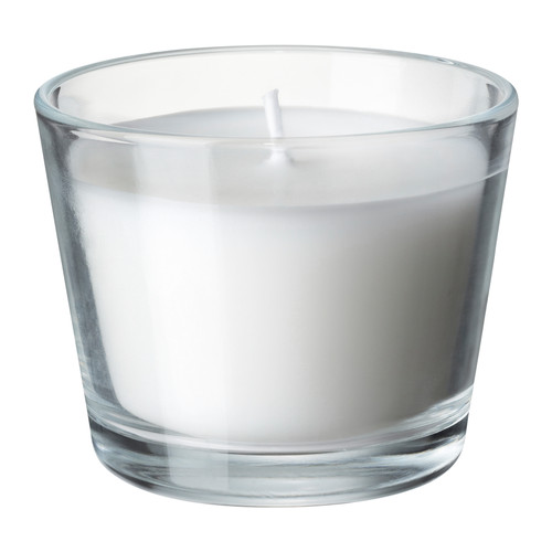MÅTTFULL Duftkerze im Glas  Wenn die Kerze ausgebrannt ist, lässt sich das Glas als Halter für Teelichter verwenden. 