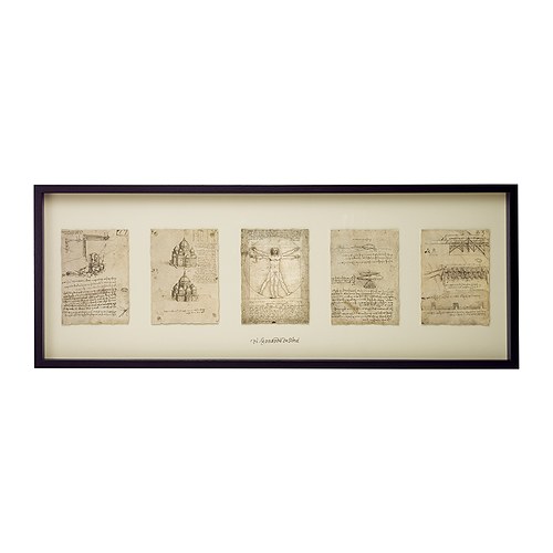 OLUNDA Bild mit Rahmen  Motiv von Leonardo da Vinci (1452-1519).  Motive im Reliefcharakter für einen frei schwebenden Effekt und mehr Tiefe. 