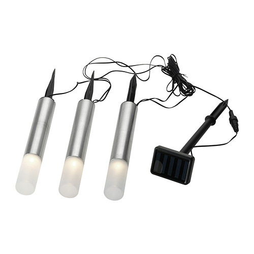 SOLVINDEN Solarpfahl, 3 Stück  Keine Stromkosten; die Solarzelle wandelt Sonnenlicht in Energie um. 