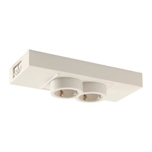 UTRUSTA Doppelsteckdose mit USBAnschl.  weiß  IKEA