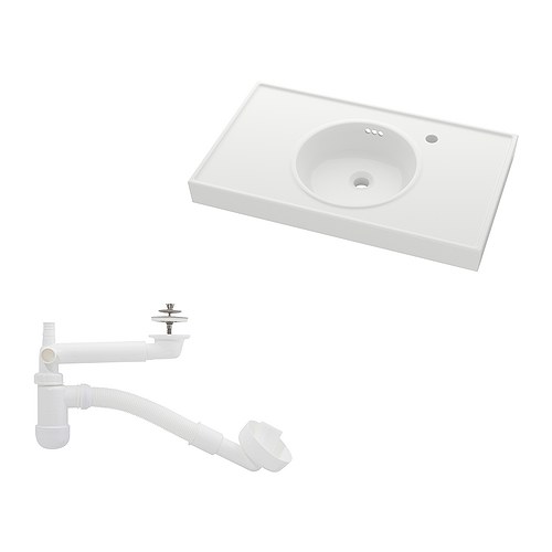 VITVIKEN Waschbecken/1  Der beigepackte Siphon ist flexibel und kann problemlos an den Abfluss, Waschmaschine und Trockner angeschlossen werden. 