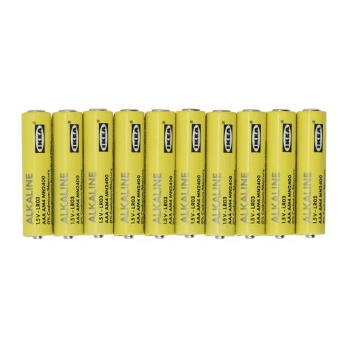 ALKALISK Pilas alcalinas IKEA Las pilas alcalinas duran más y son menos perjudiciales para el medio ambiente que las de dióxido de manganeso. 