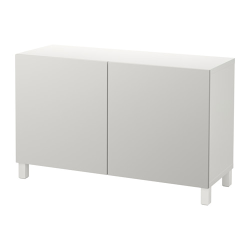 BESTÅ Mueble de salón con almacenaje - blanco/Lappviken gris claro - IKEA