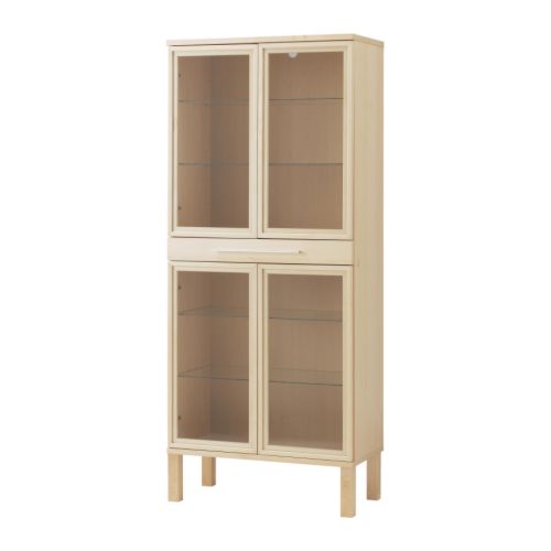 BJURSTA Vitrina Más ofertas en IKEA 4 baldas de vidrio regulables.   Ajusta el espacio según tus necesidades. 