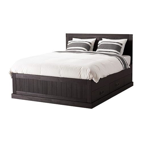 FJELL Estructura cama&almacenaje Más ofertas en IKEA 4 grandes cajas de almacenaje bajo la cama.  Laterales de la cama regulables. 