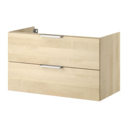 GODMORGON Armario lavabo 2 cajones IKEA Cajones que se deslizan suavemente y con tope.  Es fácil modificar el tamaño del cajón moviendo el separador. 