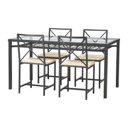 GRANÅS Mesa con 4 sillas IKEA Tablero de vidrio templado; superficie muy fácil de limpiar. 