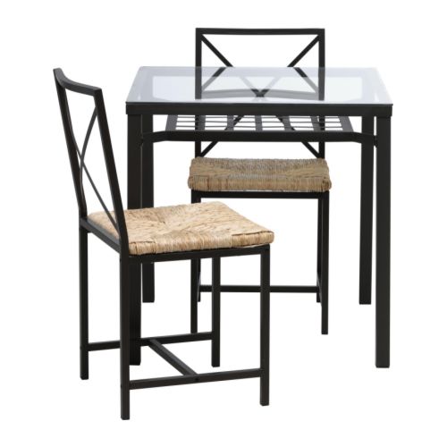GRANÅS Mesa y dos sillas Más ofertas en IKEA Tablero de vidrio templado; superficie muy fácil de limpiar. 