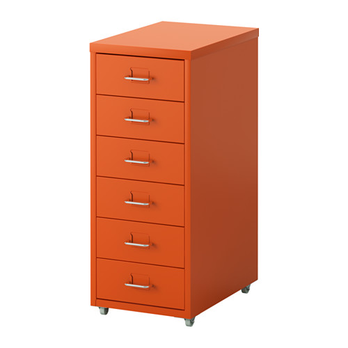 HELMER Cajonera con ruedas naranja IKEA