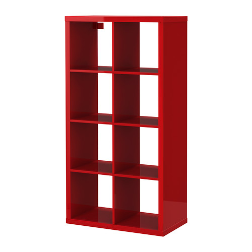 KALLAX Estantería - alto brillo rojo - IKEA