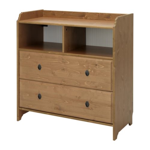 LEKSVIK C&oacute;moda de 2 cajones, tint envj Ancho: 89 cm fondo: 41 cm Fondo de caj&oacute;n: 36 cm Altura: 94 cm Peso m&aacute;ximo/balda: 30 kg 